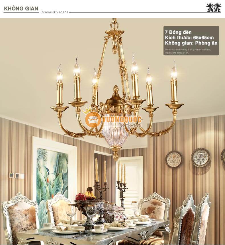 Đèn chùm đồng cao cấp phong cách Pháp abr176-2